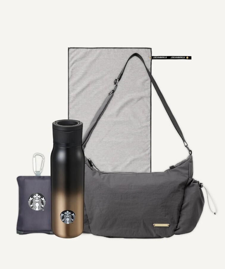 ☆STARBUCKS☆3点セット SPORTY TUMBLER 887ml+CROSS BAG+TOWEL