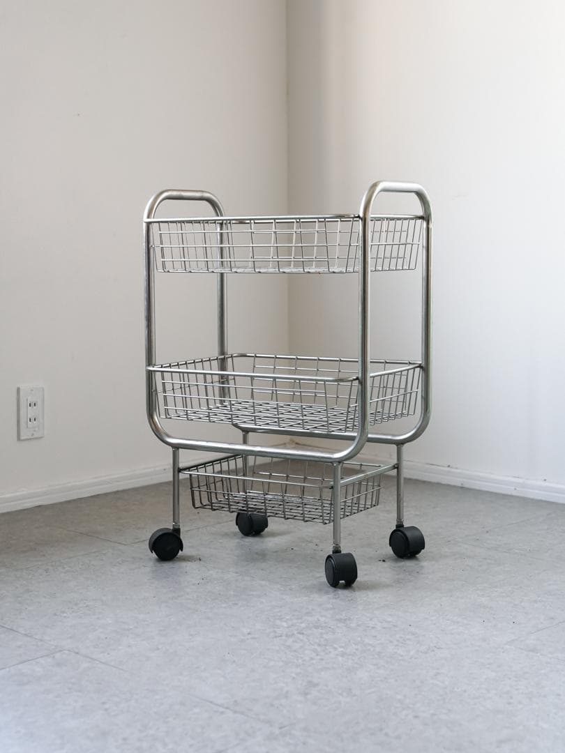 ヴィンテージ ワゴンラック/収納 ミニマル モダン ミッドセンチュリー 収納 ワゴン 3段5トレイ Wagon 収納ラック キャスター付き